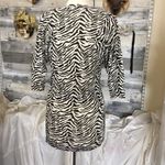 Poof! Zebra animal print cinched tie waist poof dress Sm Photo 2