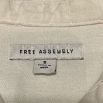 Free Assembly cream linen blend shorts romper jumpsuit belt button front Sz S Photo 9