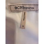 BCBGeneration  Women's Sheer Polka Dot Tie-Front Blouse White Size M Photo 8