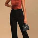 Lulus NWT Luxe'd Out Brown Satin Cropped Tank Top Medium Adjustable Straps New Photo 2