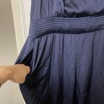 Ramy Brook Navy satin Sleeveless vneck jumpsuit size medium Photo 3
