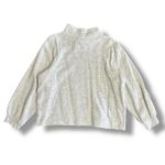 Madewell ‎ MWL Mock Neck Gray Speckled Fleece Sweatshirt Size Large Photo 4