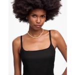 Madewell  Squareneck Romper Jet Black Minimalist Linen Blend Classic US 6 NWT Photo 4