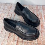 Black Faux Leather Platform Loafers Size: Men’s 6 (fits a Women’s 8) Photo 5