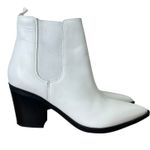 Nine West Wyliis White Leather Chelsea Ankle Boots Boots Size 6M Pointed Toe Photo 3