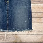J.Crew Medium Wash Distressed Cut Off Denim Jean Skirt Paint Splatter 27 Cotton Photo 3