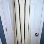 A New Day Maxi Dress L NWT Open Work Knit Cream Black Stripe Beach Summer Trip Photo 1