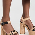 Castaner  Agnes Natural & Black Woven Raffia  Tall Sandals Platform Heels 39 US 8 Photo 0
