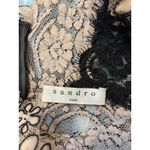 Sandro Paris Lace Overlay V Neck Dress Red Black Women's Size Small Photo 4