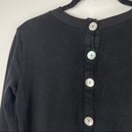 Ermanna Designer Knit Long Sleeve Dress Mother of Pearl Button Back Sz Small Black Photo 9