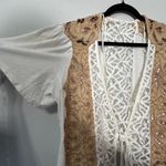Free People NEW  Blossom Lace Wrap Front Top Cream Tan XS Coquette Dainty Lace Photo 8