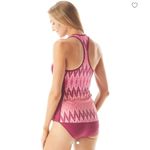 Beach House Women's Size 10 Desert Stripe Erinna Tankini Top Abstract Modest Red Photo 1