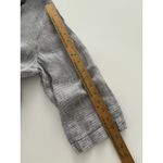 Tahari  Linen Blouse Size 1X  Blue Pinstripe Tunic Side Buttons Comfort Coastal Photo 12