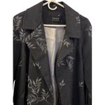 Dana Buchman Charcoal Gray Wool Blend Coat Silver Embroidered Branches M Photo 1