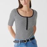 J.Crew  Vintage Rib Henley Striped T-Shirt Size XS Photo 0