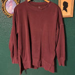 Aerie  Red Fleece Lined Crewneck Sz Small Oversized Photo 0