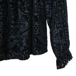 Free People  Womens S A Little Twist Off Shoulder Velvet Black Top Photo 5