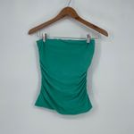 Mossimo Supply Co Teal Ruched Strapless Tube Top Size S Cotton Blend Green Photo 1