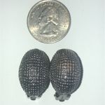 Vintage Dark Metal Gunmetal Gray Classic Studded Clip On Earrings Photo 1