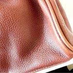 Adrienne Vittadini Brown Leather Satchel Purse Goldtone Hardware Classic Look Photo 5