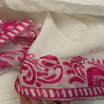 Taj by Sabrina Crippa silk beaded sequin gorgeous medium M tunic top cover swim Pink Photo 12