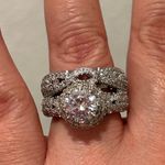 Silver engagement and wedding ring set Photo 7