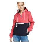 Abercrombie & Fitch Windbreaker Pink, Navy & White Quarter-Zip, Hooded Sz M Photo 1