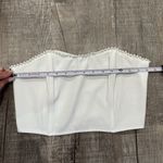 Princess Polly Elevate Crop Top White Pearl Embellishment Women's 6 Beach Zip Photo 4