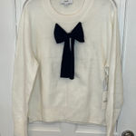 CeCe  Off White Sweater‎ Black Bow size XL NWT Photo 0