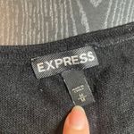 EXPRESS  Black Asymmetrical Hem Long Sleeve Sweater Top M Rayon Crew Neck Tunic Photo 1