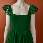Unbranded Boho Lace Sleeveless Square Neck Ruffle Maxi Dress with Pockets size L Green Size L Photo 4