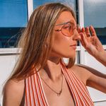 Frame Retro Orange Round Metal Sunglasses Photo 3