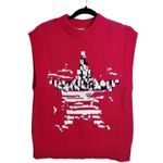 Current/Elliott NEW Current/Elliot Red Abstract Knit Sweater Vest Sleeveless Size 1 Photo 1