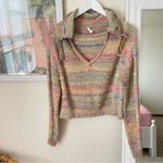 Anthropologie BOGO  Daily Practice Multicolor Striped V-Neck Sweater Small Photo 3