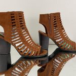 Forever 21 Light Brown Gladiator Open Peep Toe Ankle Summer Sandal Block Heels Photo 2