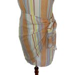 Altar'd State  Dress Small Orange Multi‎ Stripe Front Tie Boho Summer Photo 2