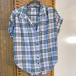 Caslon  Plaid Button Down Shirt - Blue and White Photo 0
