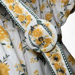 Joie  Tiered Puff Sleeve Floral Yellow and White Dress with Belt 8 Photo 4