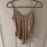Tan Brown Black Leopard VNeck Leotard Bodysuit NWT Photo 1