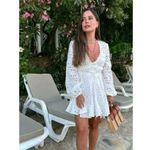 ZARA  Bloggers Favorite White Eyelet Long Sleeve Mini Dress Corset Small 2786/972 Photo 2