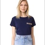 Liana White Rabbit Fur Pocket Crewneck Cropped T Shirt NWOT Size M Size M Photo 1