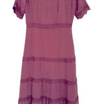 Lulus Dreaming of you mauve Swiss dot midi dress Photo 0