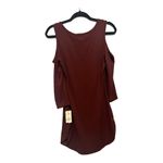 Wishful park  Cold Shoulder Mini Dress Tunic Burgundy Solid Scoop Neck Size M NWT Photo 1
