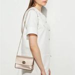 Coach Women's Turnlock Chain Crossbody Leather Bag, Platinum/Gold, NWOT Photo 4