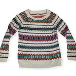 Old Navy  women's medium faire isle knit sweater casual white colorful holiday Photo 0