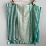Bloomingdales NWT  Exclusive Lightweight Tiffany Blue Gold Blanket Scarf Photo 0
