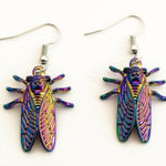 Boho & Indie Iridescent Cicada Earrings Pink Photo 0