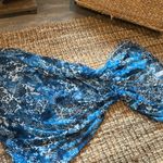 Lauren Ralph Lauren Blue/White Sheer Printed Maxi Swim Coverup Blue Sheer Size M Photo 2