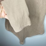 Bohme  Noelle Ribbed Open Back Beige Bodysuit‎ Medium Long Sleeve Chic Classic Photo 5