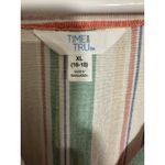 Time & Tru Pastel Striped Dress, Tie Waist, Midi, Linen, V Photo 4